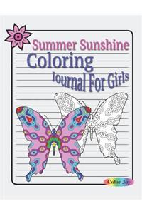 Summer Sunshine Coloring Journal For Girls
