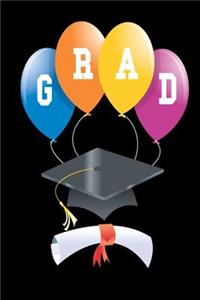Graduation Journal Balloons Grad Diploma Cap Lined Journal Pages