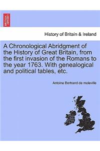 Chronological Abridgment of the History of Great Britain, from the first invasion of the Romans to the year 1763. With genealogical and political tables, etc.