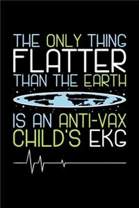 Anti-Vax Notizbuch The Only Thing Flatter Than The Earth Is An Anti-vax Child's Ekg