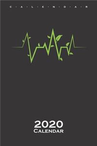 ECG of the environment with sheets calendar 2020