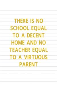 There Is No School Equal To A Decent Home And No Teacher Equal To A Virtuous Parent