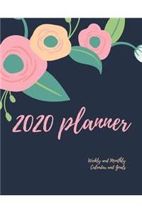 2020 Planner Weekly and Monthly Calendar and Goals