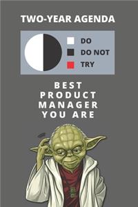 2020 & 2021 Two-Year Daily Planner For Best Project Manager Gift - Funny Yoda Quote Appointment Book - Two Year Weekly Agenda Notebook For Managing