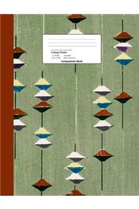 Retro Mid-Century Modern Theme College Ruled Composition Book