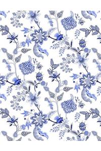 My Big Fat Journal Notebook Blue Chinoiserie Pattern On White