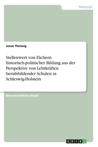 Stellenwert von Fächern historisch-politischer Bildung aus der Perspektive von Lehrkräften berufsbildender Schulen in Schleswig-Holstein