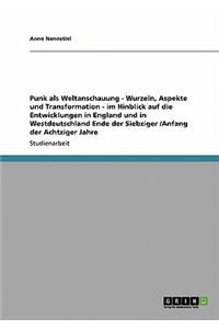 Punk als Weltanschauung. Wurzeln, Aspekte und Transformation