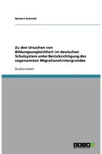 Zu den Ursachen von Bildungsungleichheit im deutschen Schulsystem unter Berücksichtigung des sogenannten Migrationshintergrundes