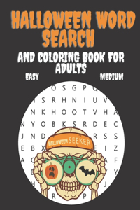 Halloween Word Search and Coloring Book for Adults