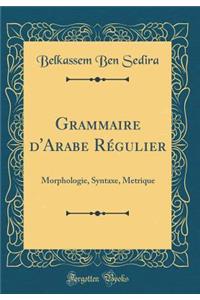 Grammaire d'Arabe Rï¿½gulier: Morphologie, Syntaxe, Metrique (Classic Reprint)