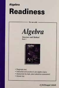 McDougal Littell Structure & Method California: Algebra Readiness Course 1