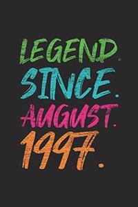 Legend Since August 1997: Graph Paper Notebook / Journal (6" X 9" - 5 Squares per inch - 120 Pages) - 22nd Birthday Gift Idea