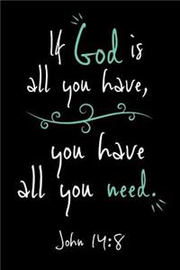 If God Is All You Have You Have All You Need John 14