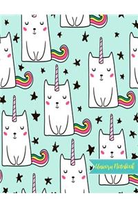 Unicorn Notebook: Cute Kawaii Journal and Diary Large 8.5 x 11 Matte Cover with Blank Lined Ruled White Paper Interior - Perfect for School, Gifts for Kids (Girls and