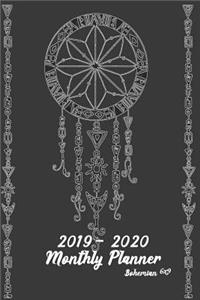 2019-2020 Bohemian Monthly Planner 6x9