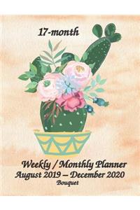 17-month Bouquet Weekly / Monthly Planner August 2019 - December 2020