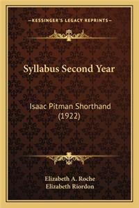 Syllabus Second Year