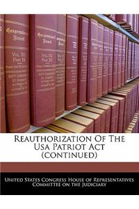 Reauthorization of the USA Patriot ACT (Continued)