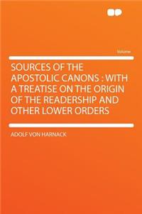 Sources of the Apostolic Canons