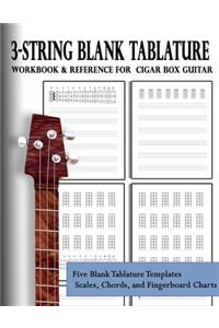 3-String Blank Tablature Workbook & Reference for Cigar Box Guitar