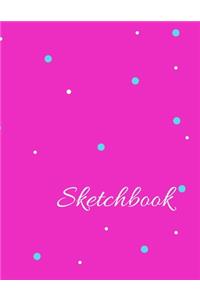 Prsonalized Sketchbook for Girls, Pink Cover, 120 Pages, (8.5