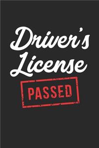 Driver's License Passed Notebook - Driver's License Gift - Vintage Driving Test Passer Journal - Licenced Driver Diary