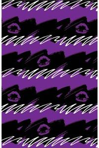 Bullet Journal Purple Lips - Abstract Purple and Black Pattern