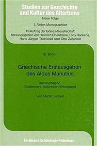 Griechische Erstausgaben Des Aldus Manutius