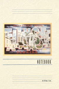 Vintage Lined Notebook Greetings from Tallahassee, Florida