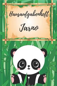 Hausaufgabenheft Jarno: personalisiertes Panda Hausaufgabenheft für die Grundschule / Schülerplaner für 1 Schuljahr mit Wochenübersicht / mit 2x Stundenplan / DIN A 5 / 112