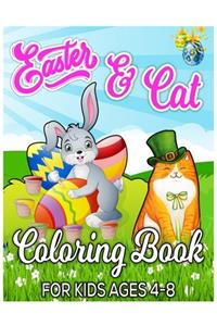 Easter & Cat Coloring Book for Kids Ages 4-8
