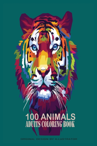 100 Animals Adults Coloring Book