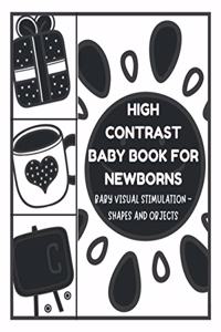 Baby Visual Stimulation - High Contrast Baby Book for Newborns - Shapes and Objects