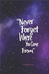 Never Forget Where You Came From Notebook