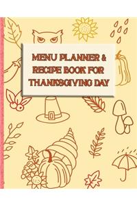 Menu Planner & Recipe Book for Thanksgiving Day