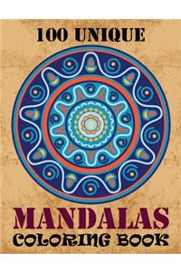 100 Unique Mandalas Coloring Book
