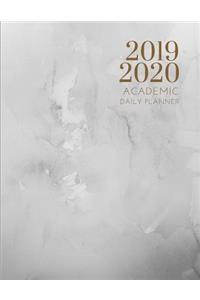 2019-2020 Academic Planner With Hours Marble Grey Gratitude Daily Organizer