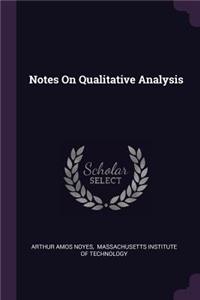 Notes On Qualitative Analysis