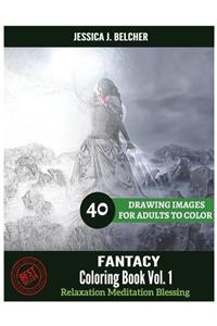 FANTACY Coloring book for Adults Relaxation Vol.1 Meditation Blessing 40 Drawin