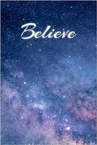 Believe: Journal, Blank Book Lavender Blue Starry Sky: Volume 1