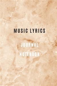 Music lyrics journal notebook Lined Paper And Staff, Manuscript Paper For Notes, Lyrics And Music. For Musicians, Music Lovers, Students, Songwriting 105 Pages 6x9