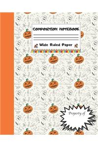 Composition Notebook Wide Ruled Paper
