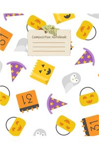 Fun Halloween Collage Wide Ruled Journal