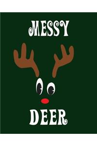 Messy Deer: Blank 8" x 10" 200 Pages Thick Unruled Sketchbook DIY Journal