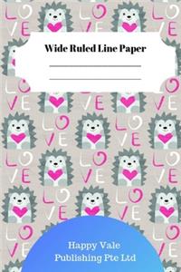 Cute Hedgehog Theme Wide Ruled Line Paper