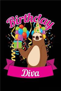 Birthday Diva: Lined Notebook Journal For Girls V2