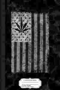 Weed Leaf American Flag Us Composition Notebook