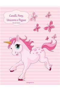 Cavalli, Pony, Unicorni e Pegaso Libro da Colorare 1