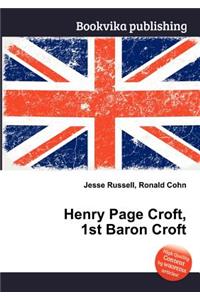 Henry Page Croft, 1st Baron Croft